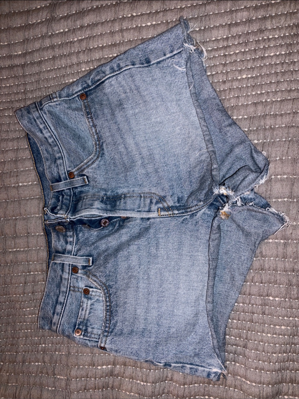 Levi's Light Blue High-Rise Cutoff Denim Shorts